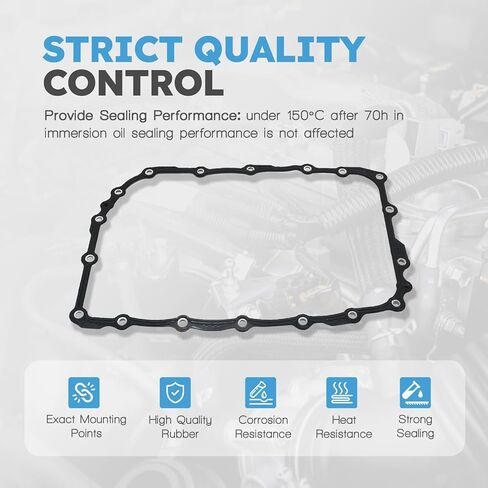 Transmission Oil Pan Gasket Compatible with Chevrolet Silverado 1500 Suburban 1500 Tahoe Avalanche 2009-2020 Replacement for GMC Sierra 1500 Yukon 2007-2021 Replace # TOS18774 712329100 in Kuwait