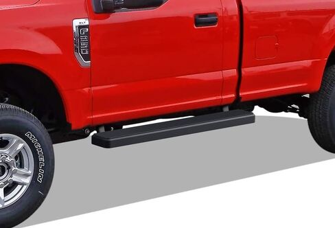 ألواح جانبية للجري من الفولاذ المقاوم للصدأ باللون الأسود مقاس 5 بوصات من Tuxtreme متوافقة مع Ford F150 2015-2026 الكابينة العادية وF-250 F-350 Super Duty 2017-2026 (قضبان جانبية لقضبان Nerf) in Kuwait
