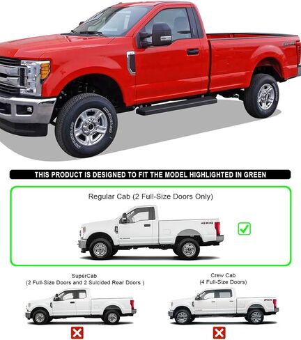 ألواح جانبية للجري من الفولاذ المقاوم للصدأ باللون الأسود مقاس 5 بوصات من Tuxtreme متوافقة مع Ford F150 2015-2026 الكابينة العادية وF-250 F-350 Super Duty 2017-2026 (قضبان جانبية لقضبان Nerf) in Kuwait