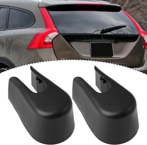 قطعتان من غطاء غطاء ذراع الممسحة الخلفية متوافق مع فولفو V40 V60 V90 XC90، غطاء حماية خلفي من البلاستيك PBT 31253325 in Kuwait