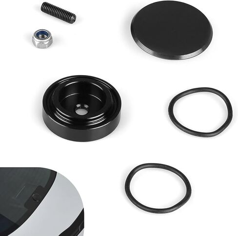 1 SET Car Wiper Plug, Rear Windshield Wiper Arm Seal Delete Cover, Alloy Anti-rust Block off Grommet Cap, Exterior Protection Accessory for Cars SUVs Trucks RVs (Black) in Kuwait