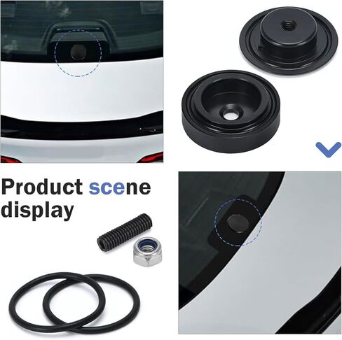 1 SET Car Wiper Plug, Rear Windshield Wiper Arm Seal Delete Cover, Alloy Anti-rust Block off Grommet Cap, Exterior Protection Accessory for Cars SUVs Trucks RVs (Black) in Kuwait