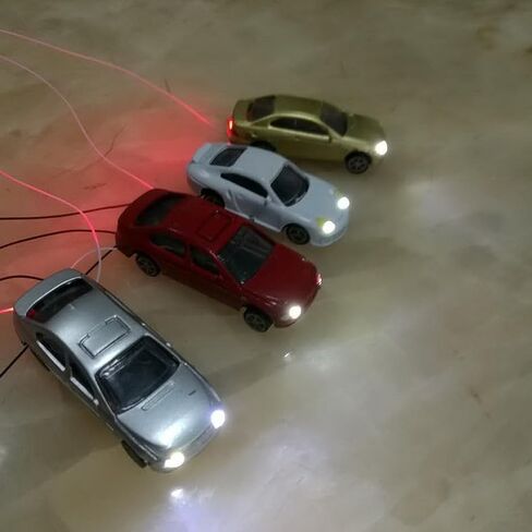 N مقياس 1:160 LED نموذج سيارات مضاء 10 عبوات لنماذج السكك الحديدية وإكسسوارات تخطيط الشوارع البناء البلاستيكي 12 فولت متوافق مع المقاوم السلكي مسبقًا in Kuwait