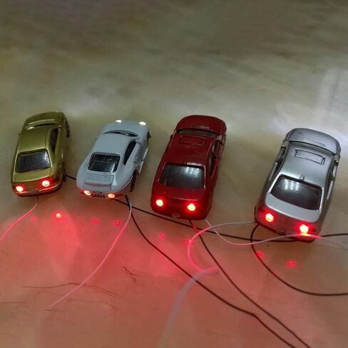 N مقياس 1:160 LED نموذج سيارات مضاء 10 عبوات لنماذج السكك الحديدية وإكسسوارات تخطيط الشوارع البناء البلاستيكي 12 فولت متوافق مع المقاوم السلكي مسبقًا in Kuwait