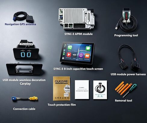 SYNC 2 to SYNC 43 Upgrade Kit fits for Ford Edge 2015 Need VIN(Included: Wireless Carplay Explorer SYNC 3.4 APIM NA223 with 8" Touchscreen Diplay Navigation) in Kuwait
