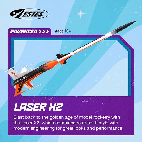 مجموعة بناء الصواريخ 7320 Laser X2 من Estes، مجموعة نموذج صاروخ طائر طبق الأصل متقدم للأعمار من 10 سنوات فما فوق in Kuwait