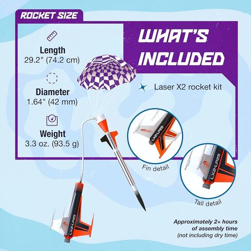 مجموعة بناء الصواريخ 7320 Laser X2 من Estes، مجموعة نموذج صاروخ طائر طبق الأصل متقدم للأعمار من 10 سنوات فما فوق in Kuwait