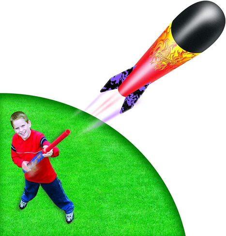 Geospace Hand Held Pump Rocket Medium Size Set - 30" Long Single Launcher & Rockets for Outdoor or Indoor Safe Play for Kids (Single Pump Rocket Jr.) in Kuwait