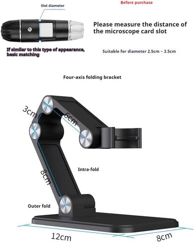 حامل مجهر قابل للطي وزاوية قابلة للتعديل مناسب للمجهر الرقمي واي فاي USB عدسة مكبرة إلكترونية in Kuwait