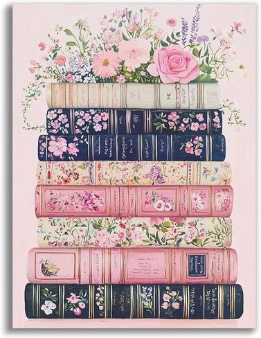 Book Stamped Cross Stitch Kits - Flower Counted Cross Stitch Kits for Beginners Adults Needlepoint Cross-Stitch Patterns Dimensions Needlecrafts Embroidery Kits Arts and Crafts in Saudi Arabia