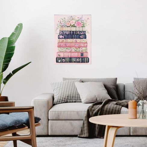 Book Stamped Cross Stitch Kits - Flower Counted Cross Stitch Kits for Beginners Adults Needlepoint Cross-Stitch Patterns Dimensions Needlecrafts Embroidery Kits Arts and Crafts in Saudi Arabia