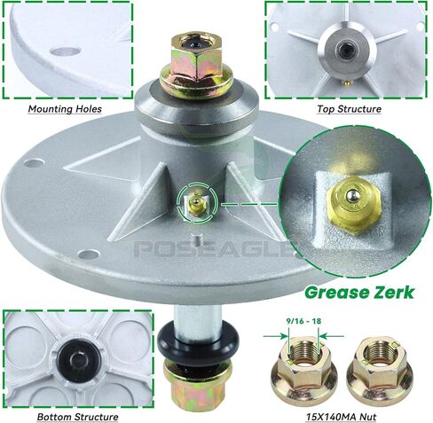 2 Pack 1001046 Spindle Assembly with 92851MA Spindle Pulley Replaces Murray 492574ma Spindle Assembly 092574MA 094129MA 090905MA for Murray 40 inch Deck Spindles in Kuwait