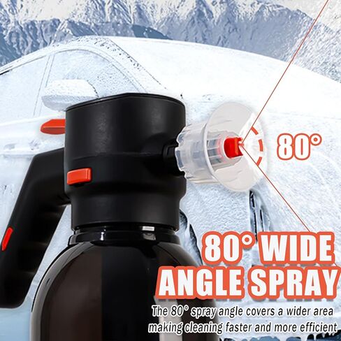 Electric Foam Sprayer for Car Washing, 130 PSI USB Rechargeable Cordless Foam Cannon, 2L Foam Pump Sprayer 2026 New Upgrade Black in Kuwait