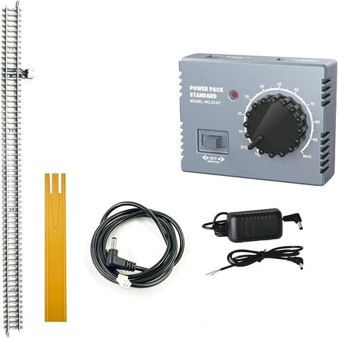 طقم التحكم في مسار القطار N Scale مع وحدة التحكم القياسية Power Pack، رمادي، مسار 11 بوصة، 5 قطع in Kuwait