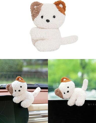 Car Dashboard Decorations Dog,Dash Ornaments for Cars Interior Rearview Mirror Accessories Animal Plush,Funny Computer Monitor Decor,Dog in Kuwait