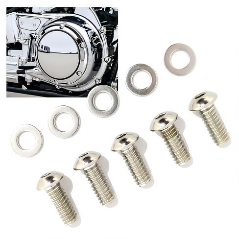 Motorcycle Derby Cover Button Head Screw Bolt Kit for Harley Touring Street Glide Electra Glide Road King (5 PCS) in Kuwait