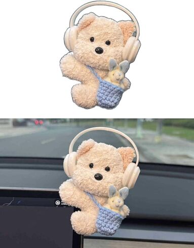 Car Dashboard Decorations Dog,Dash Ornaments for Cars Interior Rearview Mirror Accessories Animal Plush,Funny Computer Monitor Decor,Dog in Kuwait