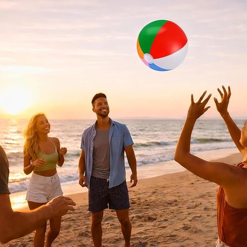 10 عبوات من كرات الشاطئ مقاس 20 بوصة - كرات شاطئ كبيرة بألوان قوس قزح قابلة للنفخ لحمام السباحة لتزيين لوازم الحفلات، للكبار والأطفال وأعياد ميلاد لوا الصيفية وألعاب مائية على الشاطئ وحفلات كرة الشاطئ in Kuwait