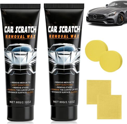 2Pcs Car Scratch Repair, Car Scratch Repair Paste Car Scratch Remover Kit, Car Scratch Remover Kit with Wipe Sponge for Car Vehicles Deep Scratches Scratches in Kuwait
