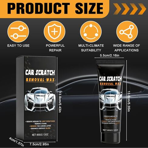 2Pcs Car Scratch Repair, Car Scratch Repair Paste Car Scratch Remover Kit, Car Scratch Remover Kit with Wipe Sponge for Car Vehicles Deep Scratches Scratches in Kuwait
