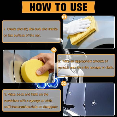 2Pcs Car Scratch Repair, Car Scratch Repair Paste Car Scratch Remover Kit, Car Scratch Remover Kit with Wipe Sponge for Car Vehicles Deep Scratches Scratches in Kuwait
