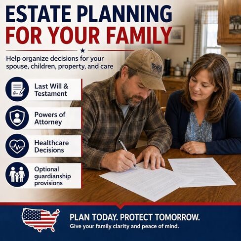 4-in-1 Estate Planning Kit – Last Will & Testament + Financial POA + Healthcare POA + Living Will – Attorney-Drafted Templates with Instructions in Kuwait