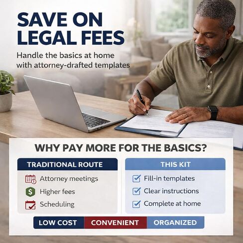 4-in-1 Estate Planning Kit – Last Will & Testament + Financial POA + Healthcare POA + Living Will – Attorney-Drafted Templates with Instructions in Kuwait