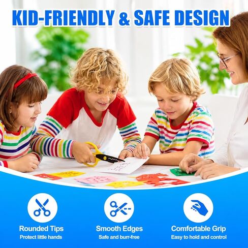 12 Pack Craft Scissors Decorative Edge, 6.5" Pattern Scissors for Kids & Adults, Colorful Decorative Scissors Set with Zig Zag, Wavy, Scallop Edges for Scrapbooking, Paper Crafts, Card Making in Kuwait