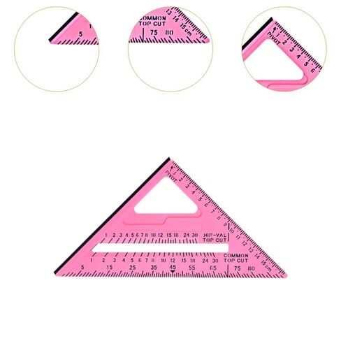 Carpentry Triangle Ruler DIY Woodworking Ruler Angle Measurement Tool Square Measuring Gauging Tool with Long- Pp And Portable Size Suitable Fo, Pink in Kuwait