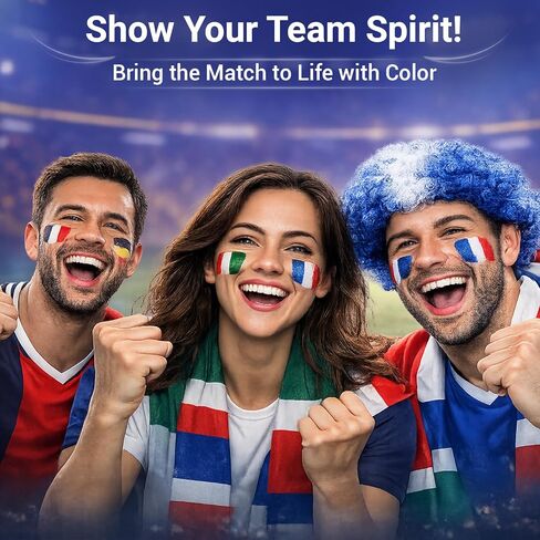 Face Paint Kit – 20 Colors Non-Toxic Water Activated Face Paint Palette with Stencils & Gems, Facepaint Set for Soccer Fans, Game Day Makeup for Matches, Tournaments, Fan Parties & Sports Celebration in Kuwait