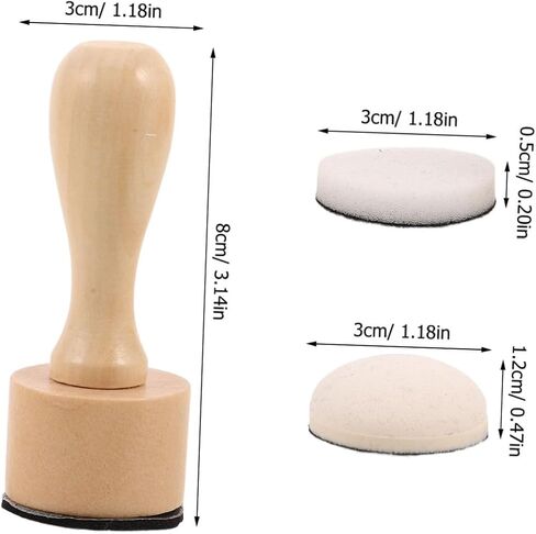 Mini Ink Blending Tool Set with Wood Handle, Round Replacement Foam Pads, Handheld Sponge Brush for Scrapbooking and Card Making Art Supplies in Kuwait