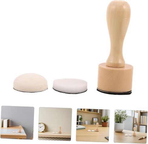 Mini Ink Blending Tool Set with Wood Handle, Round Replacement Foam Pads, Handheld Sponge Brush for Scrapbooking and Card Making Art Supplies in Kuwait