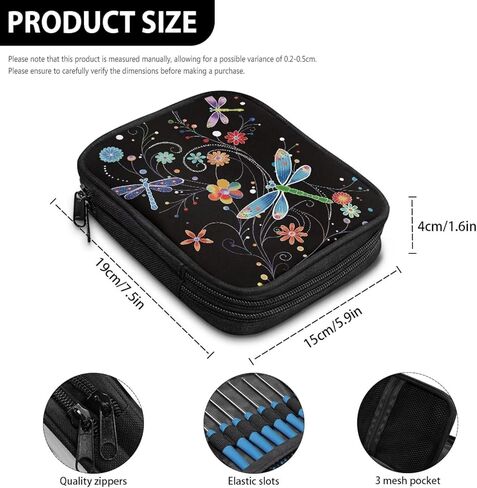Crochet Hook Bag Organizer Small Dragonfly Crochet Hook Knitting Needle Organizer Portable Crochet Bags for Crocheting Double Hand-Knitted DIY Tools Crochet Sweater Needle Storage in Saudi Arabia