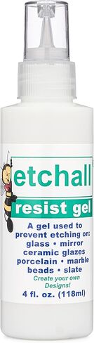 Resist Gel for Glass - Create Unique Etched Designs and Upcycle Glassware, Bottles, Mason Jars, Candle Holders, Coasters, Mirrors & More, for Makers, Creators, Crafters, DIY'ers (5oz) in Kuwait
