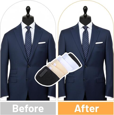 Nogeqi 3 Pairs Anti-Slip Shoulder Pads, Shoulder Pads for Womens Clothing No-Sewing Required Sponge Pad Breathable Detachable Reusable for Men Blazers Clothes High Low for Suit T-Shirt Accessories in Kuwait