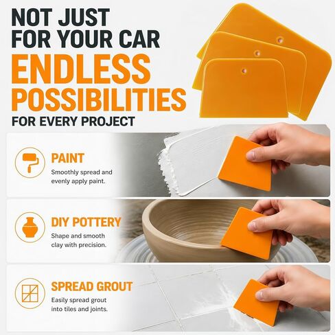 عبوة من 30 قطعة من أدوات توزيع حشو الجسم لحشو السيارات والمعاجين والزجاج والسد والطلاء، شبه منحرف - أدوات توزيع بلاستيكية مقاس 4 بوصات و5 بوصات و6 بوصات (10 مقاسات لكل حجم) طقم إصلاح سيارات قابل لإعادة الاستخدام in Kuwait
