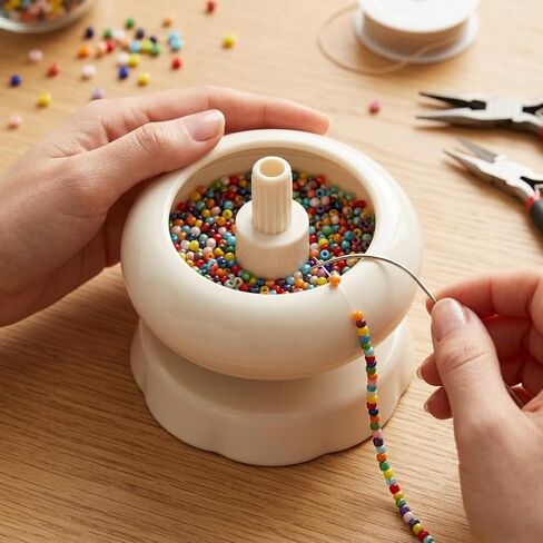Bead Spinner for Jewelry Making, Clay Bead Spinner with Polished Beads Bowl, DIY Quick Beading Tool, Ideal for Waist Beads, Bracelets & Necklaces in Kuwait