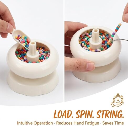 Bead Spinner for Jewelry Making, Clay Bead Spinner with Polished Beads Bowl, DIY Quick Beading Tool, Ideal for Waist Beads, Bracelets & Necklaces in Kuwait