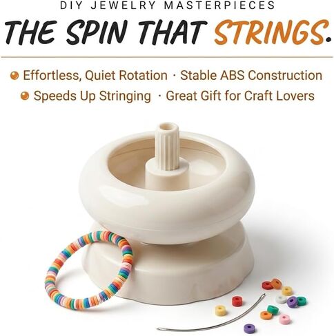 Bead Spinner for Jewelry Making, Clay Bead Spinner with Polished Beads Bowl, DIY Quick Beading Tool, Ideal for Waist Beads, Bracelets & Necklaces in Kuwait