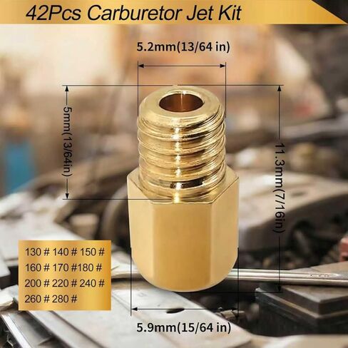 طقم نفاثة مكربن، 42 قطعة مكربن ​​لـ Mikuni Main & Pilot Slow Jet N100.604 & VM28/486 VM4/042 & VM22/210 in Kuwait