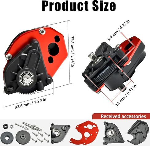 علبة تروس نقل كاملة SCX24 مع ترس نقل فولاذي 0.3 Mod لمحور SCX24 Deadbolt C10 JLU Gladiator Bronco 1/24 RC ترقية السيارة الزاحفة، وموثوقية متانة محسنة in Kuwait