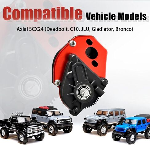 علبة تروس نقل كاملة SCX24 مع ترس نقل فولاذي 0.3 Mod لمحور SCX24 Deadbolt C10 JLU Gladiator Bronco 1/24 RC ترقية السيارة الزاحفة، وموثوقية متانة محسنة in Kuwait