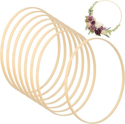 SHINEOFI 8Pcs Floral Hoops for DIY Crafts Durable Rings for Dream Catcher Wedding Decor Sewing Projects Smooth Finish for Creative Designs in Kuwait