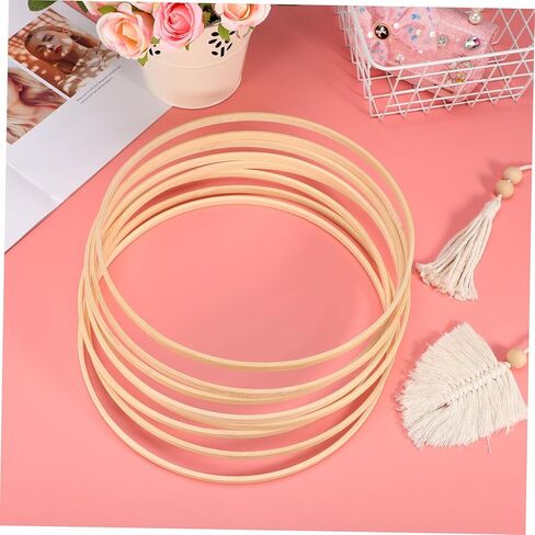 SHINEOFI 8Pcs Floral Hoops for DIY Crafts Durable Rings for Dream Catcher Wedding Decor Sewing Projects Smooth Finish for Creative Designs in Kuwait