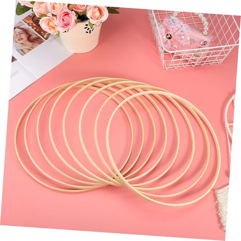 SHINEOFI 8Pcs Floral Hoops for DIY Crafts Durable Rings for Dream Catcher Wedding Decor Sewing Projects Smooth Finish for Creative Designs in Kuwait