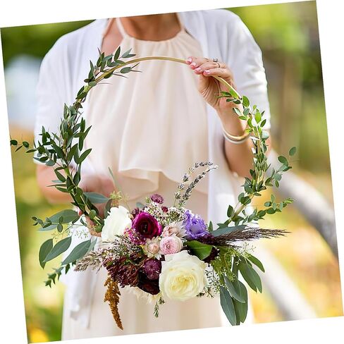 SHINEOFI 8Pcs Floral Hoops for DIY Crafts Durable Rings for Dream Catcher Wedding Decor Sewing Projects Smooth Finish for Creative Designs in Kuwait