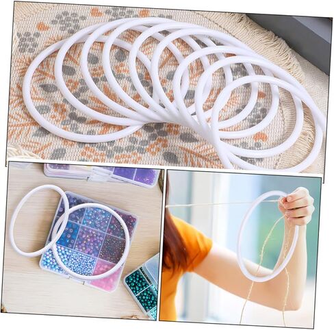 Zerodeko 10pcs Plastic Macrame Rings for DIY Dream Catcher Floral Wreath Craft Hoops Small Circle Ring Set for Weddings and Decorations in Kuwait