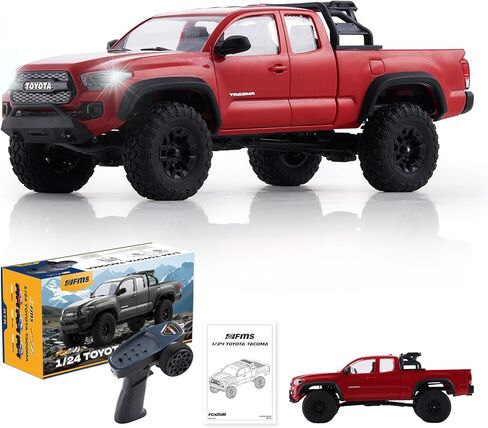 FMS FCX24 TOYOTA TACOMA 1/24 RC Crawler 4x4 RC Truck Crawler, Official Licensed Scale RC Rock Crawler with 2-Speed Transmission, High Torque Motor, All-Metal Bearings, RTR RC Car for Adults (GRAY) in Kuwait