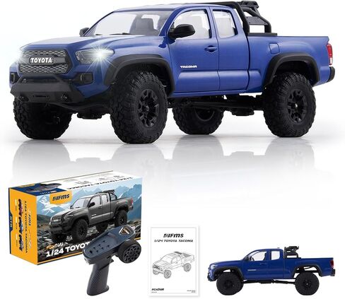 FMS FCX24 TOYOTA TACOMA 1/24 RC Crawler 4x4 RC Truck Crawler, Official Licensed Scale RC Rock Crawler with 2-Speed Transmission, High Torque Motor, All-Metal Bearings, RTR RC Car for Adults (GRAY) in Kuwait