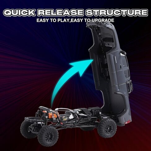 FMS FCX24 TOYOTA TACOMA 1/24 RC Crawler 4x4 RC Truck Crawler, Official Licensed Scale RC Rock Crawler with 2-Speed Transmission, High Torque Motor, All-Metal Bearings, RTR RC Car for Adults (GRAY) in Kuwait
